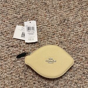 Coach leather zippered Lemon Coin case